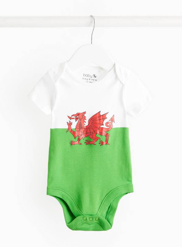 Wales Flag Short Sleeve Bodysuit 9-12 months